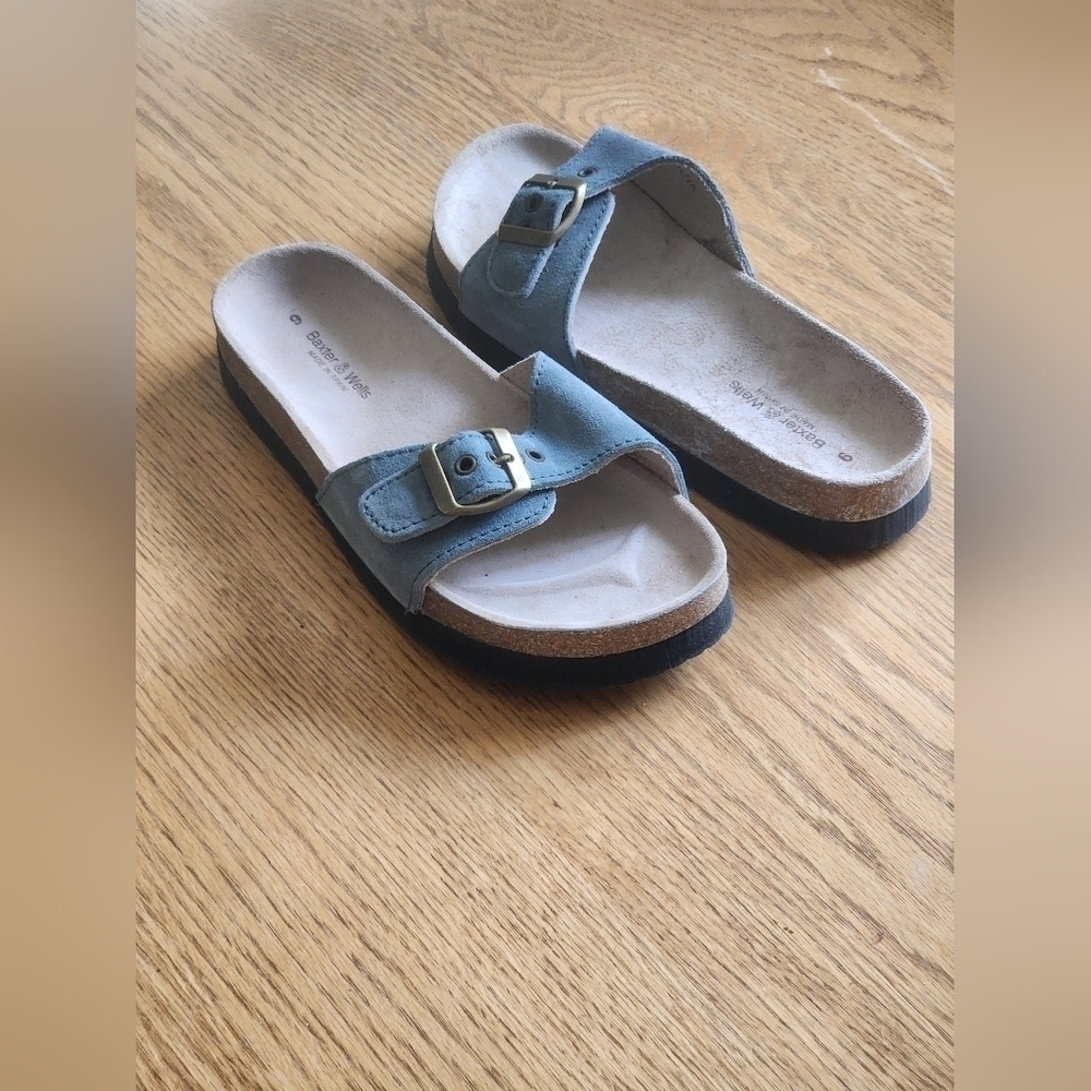 Baxter & Wells Made In Spain (Like Birkenstocks) Blue Sandals Women's Si… - Picture 10 of 10